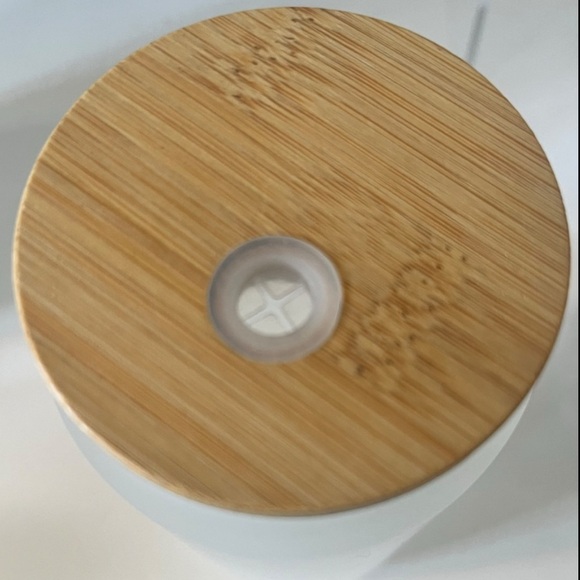 Set of 6 frosted sublimation glass cups with bamboo lids!!! - Picture 3 of 6